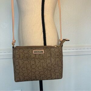 Calvin Klein Monogram Brown Crossbody Bag
